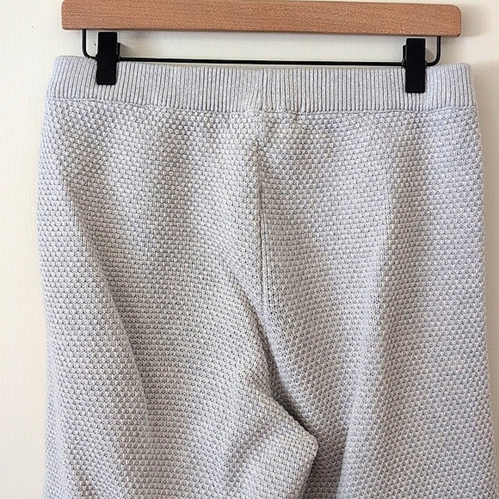 FP Beach Womens Med Textured Wide Leg Cropped Pull On Pants Gray Cottage Coastal - Picture 6 of 7